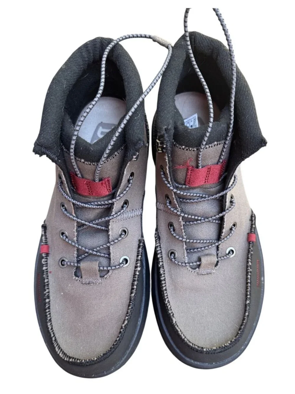 Hey Dudes Bradley Waxed Canvas Size 9 Men's EUC Gray